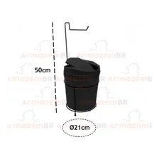 Suporte Porta Papel Higiênico Lixeira Basculante Banheiro Foto mini 4