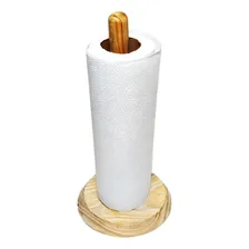 Suporte Porta Papel Toalha De Mesa Bancada Madeira Maciça Foto mini  2