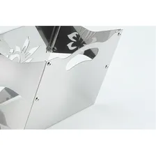 Suporte Porta Revista - Revisteiro Inox Polido - Chão Foto mini  3