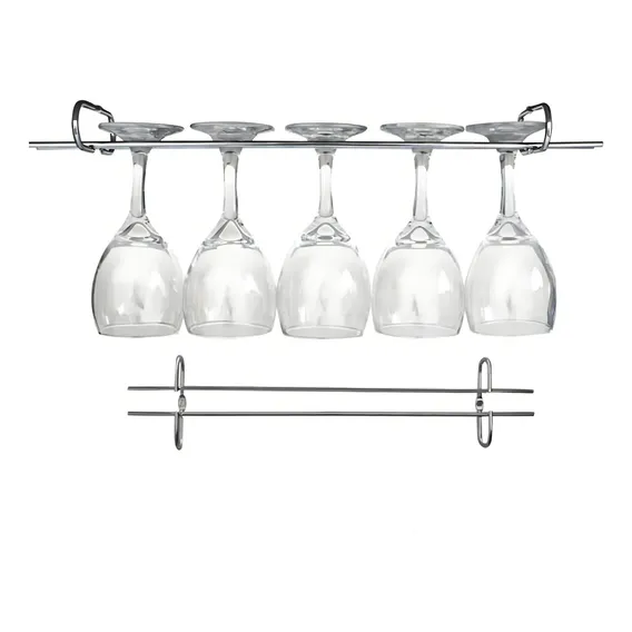 Suporte Porta Taças Gourmet 42cm Cromado de armário suspenso cromado Foto 1