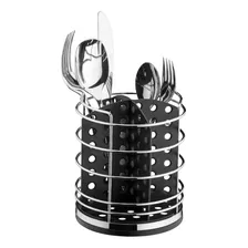 Suporte Porta Talheres Preto Suporte Cozinha Aço Cromado Foto mini 1