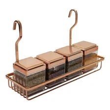 Suporte Porta Temperos Condimentos Para Barra - Rosé Gold Foto  mini 1