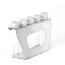 Suporte Porta Temperos Inox Polido Com 5 Tubetes De Balcão Foto mini  3