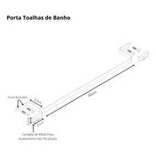Suporte Porta Toalhas De Banho Cromado Empire Foto mini 4