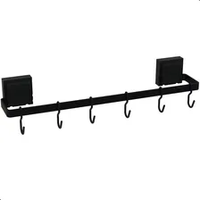 Suporte Porta Utensílios 6 Ganchos Com Ventosa Preto Max Foto  mini 1