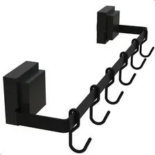 Suporte Porta Utensílios 6 Ganchos Com Ventosa Preto Max Foto mini  3
