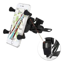 Suporte Pra Celular Motocicleta Antiderrapante C/entrada Usb Foto  mini 1