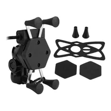 Suporte Pra Celular Motocicleta Antiderrapante C/entrada Usb Foto mini 4