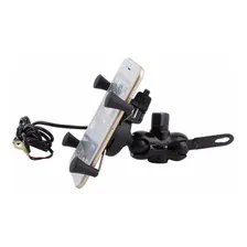 Suporte Pra Celular Motocicleta Antiderrapante C/entrada Usb Foto mini  3