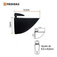 Suporte Prateleira Tucano Grande 4 Peças Zamac Cor Preto Foto mini 2