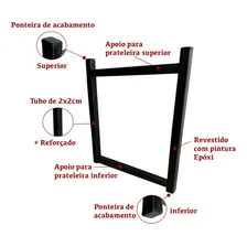Suporte Prateleiras Estilo Industrial Moderno 30cm Elegante Foto mini  3