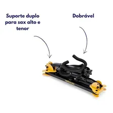 Suporte Profissional Duplo P/ Sax Alto Tenor Hercules Ds537b Foto mini 3