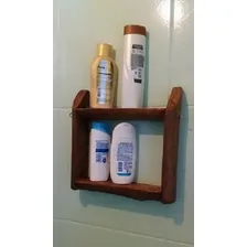 Suporte Shampoo Banheiro Madeira Foto mini 3