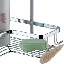 Suporte Shampoo Cantoneira Banheiro Canto 2 Posições Cromado Foto mini 3