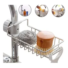 Suporte Torneira Cozinha Detergente Esponja Organizador Luxo Cor Cromado Foto mini 2