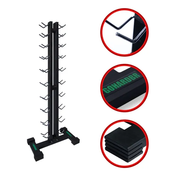 Suporte Torre Expositor Para 20 Unidades De Halteres - Preto Foto 1