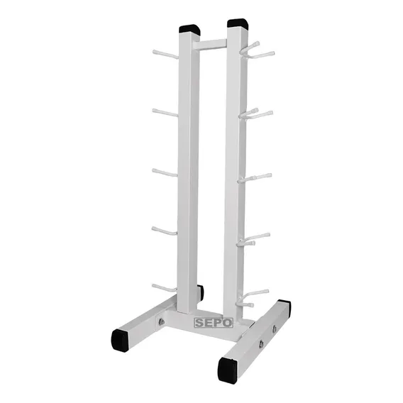 Suporte Torre Para 10 Halteres Expositor De Chão Branco Foto 1