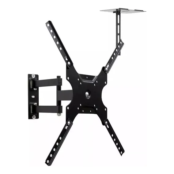 Suporte Tv Articulado 32 40 42 50 55 Lcd Led E Prateleira Cor Preto Foto 1