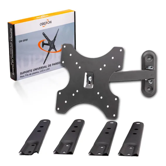 Suporte Tv Articulado Parede 17a60 Poleg Universal Cor Preto Foto 1