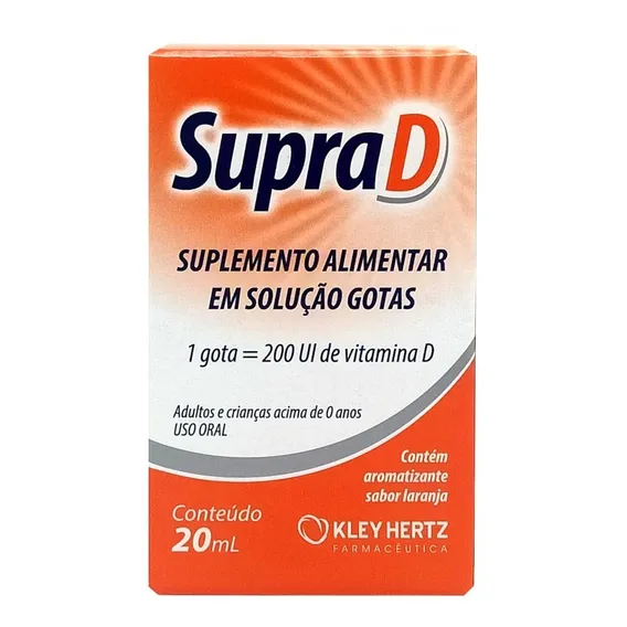 Supra D 20ml - Vitamina D Hertz Sabor Laranja Foto 1
