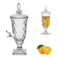 Suqueira Cristal 2l Torneira Dispenser Bebidas Festa Vintage Foto  mini 1