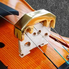 Surdina Violino Paganini Garfo Metal Dourada Foto mini  2