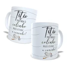 Surpresa Gravidez Titia E Titio Caneca Personalizada Ofert Cor Branco Caneca Titio Foto  mini 1