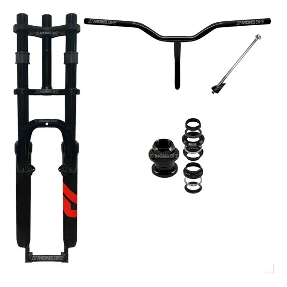 Suspensão Bike Mtb Aro 26 2 Andares + Caixa Direção + Guidão Cor Preto Foto 1