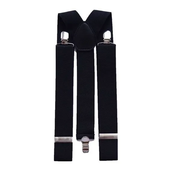 Suspensório Ajustável Tam. Adulto Unisex - Largo Com 3,5 Cm Cor Preto Foto 1