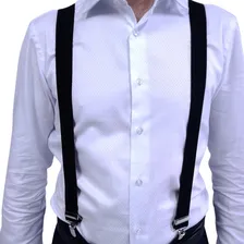 Suspensório Ajustável Tam. Adulto Unisex - Largo Com 3,5 Cm Cor Preto Foto mini 2