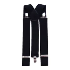 Suspensório Ajustável Tam. Adulto Unisex - Largo Com 3,5 Cm Cor Preto Foto mini 1