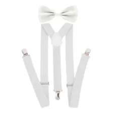 Suspensorio Infantil Com Gravatinha Elegante Batizado Festas Cor Branco Desenho Do Tecido Liso Foto mini 1