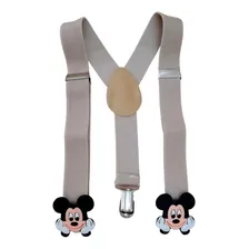 Suspensório Infantil Para Roupa Com Aplique Mickey Cor Bege Foto  mini 1
