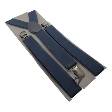 Suspens贸rio Masculino E Feminino Largo 2,5cm - Cinza Chumbo Cor Cinza-escuro Foto mini 2