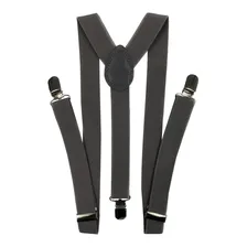 Suspens贸rio Masculino E Feminino Largo 2,5cm - Cinza Chumbo Cor Cinza-escuro Foto mini 1