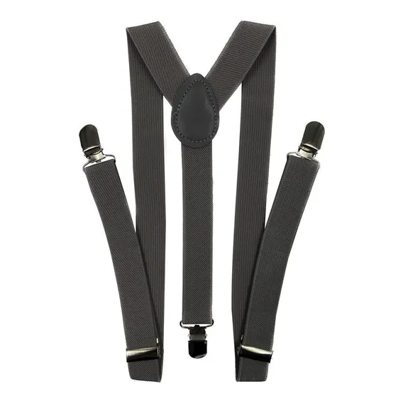 Suspens贸rio Masculino E Feminino Largo 2,5cm - Cinza Chumbo Cor Cinza-escuro Foto 1