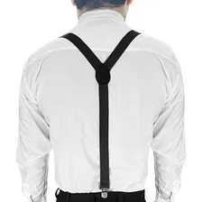 Suspens贸rio Masculino Feminino Largo 2,5cm Couro Adulto Cor Preto Foto mini 2