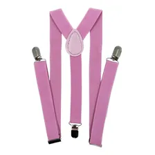 Suspensórios Masculino E Feminino Largo 2,5cm - Várias Cores Cor Rosa Foto mini 1