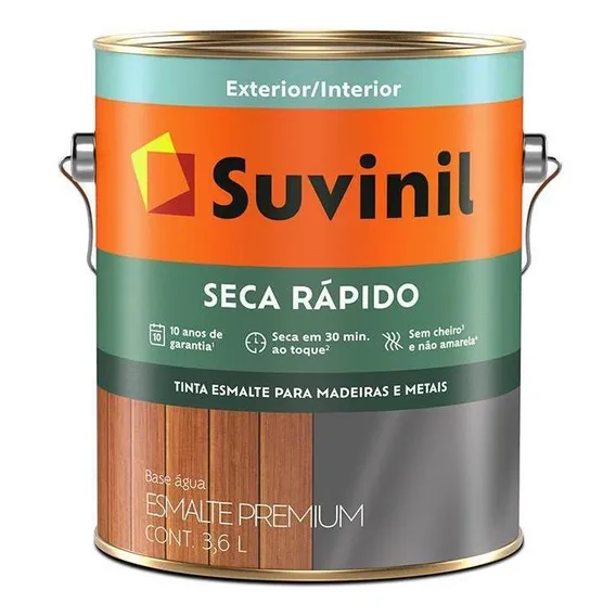 Suvinil Esmalte Seca Rápido Brilhante 3,6 Litros - Marfim No Foto 1