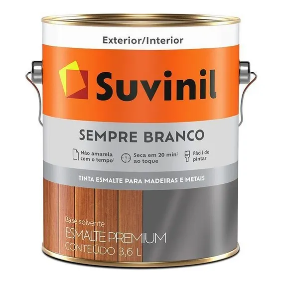 Suvinil Esmalte Sempre Branco Fosco 3,6 Litros - Branco Foto 1