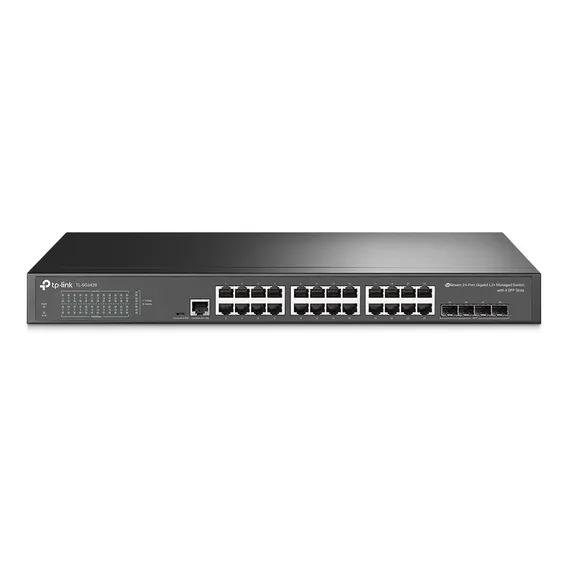 Switch 24 Portas 10/100/1000 + 4 Portas Sfp Rack 19 Tp Link Foto 1