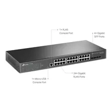 Switch 24 Portas 10/100/1000 + 4 Portas Sfp Rack 19 Tp Link Foto mini 3