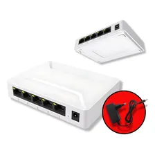 Switch 5 Portas Hub Internet Lan Rede Fast Rj45 1000mbps Foto  mini 1