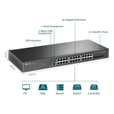 Switch Gerenciável Gigabit L2+ De 24 Portas Tl-sg3428x Foto mini 4