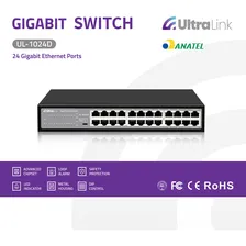 Switch Gigabit 24 Portas 10/100/1000 Ultra Link Ul-1024d Anatel Foto mini 1