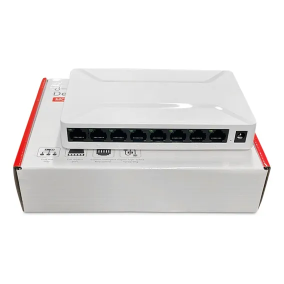 Switch Rede Rj45 8 Portas Rj45 10/100/1000 Divisor Internet Foto 1