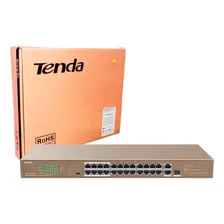 Switch Tenda 26 Portas Fast + 24 Portas Poe Tef1126p-24-250w Foto  mini 1