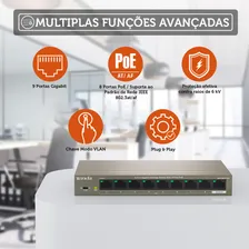 Switch Tenda TEG1109P-8-102W 9 Portas Giga e 8 Portas Poe Foto mini 3