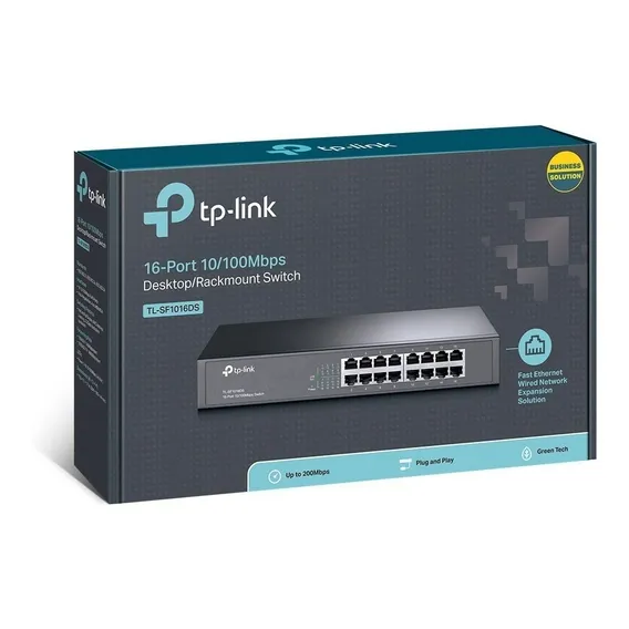 Switch TP-Link TL-SF1016DS 16 Portas Fast 10/100mbps Desktop Rackmount Foto 1