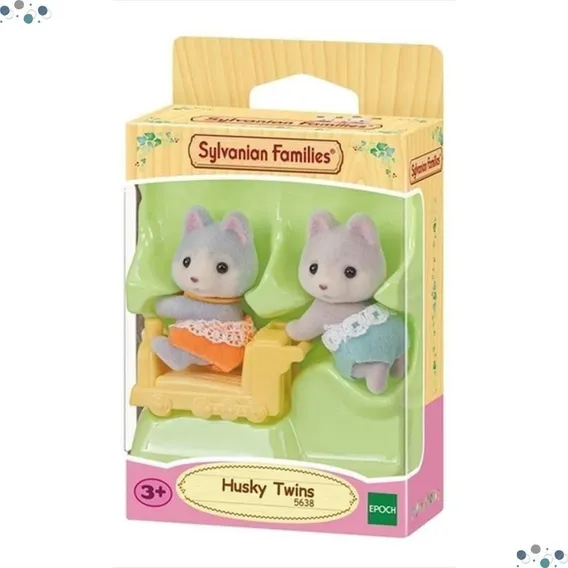 Sylvanian Families Gêmeos Huskys Passeio De Trem Epoch Cor Cinza Foto 1